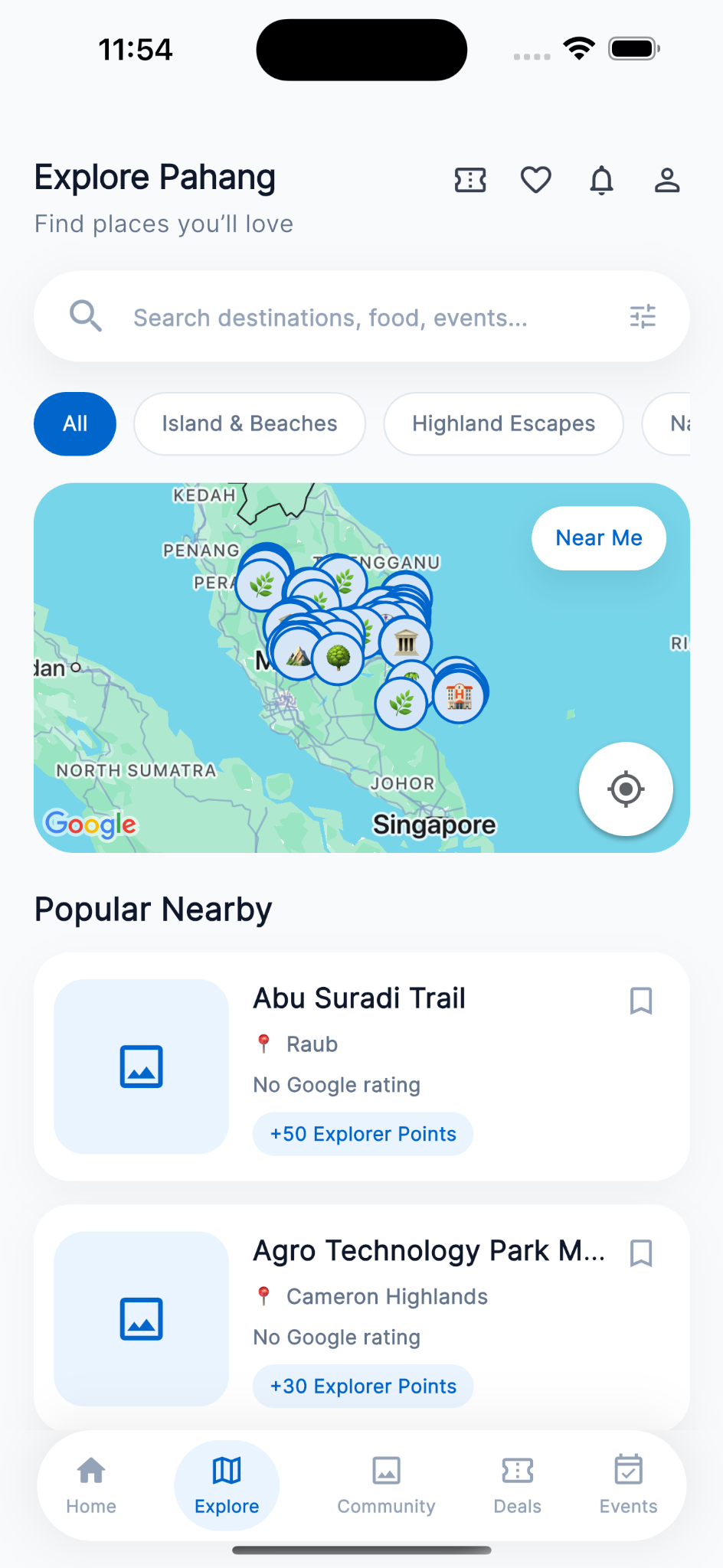 Visit Pahang Explore screen