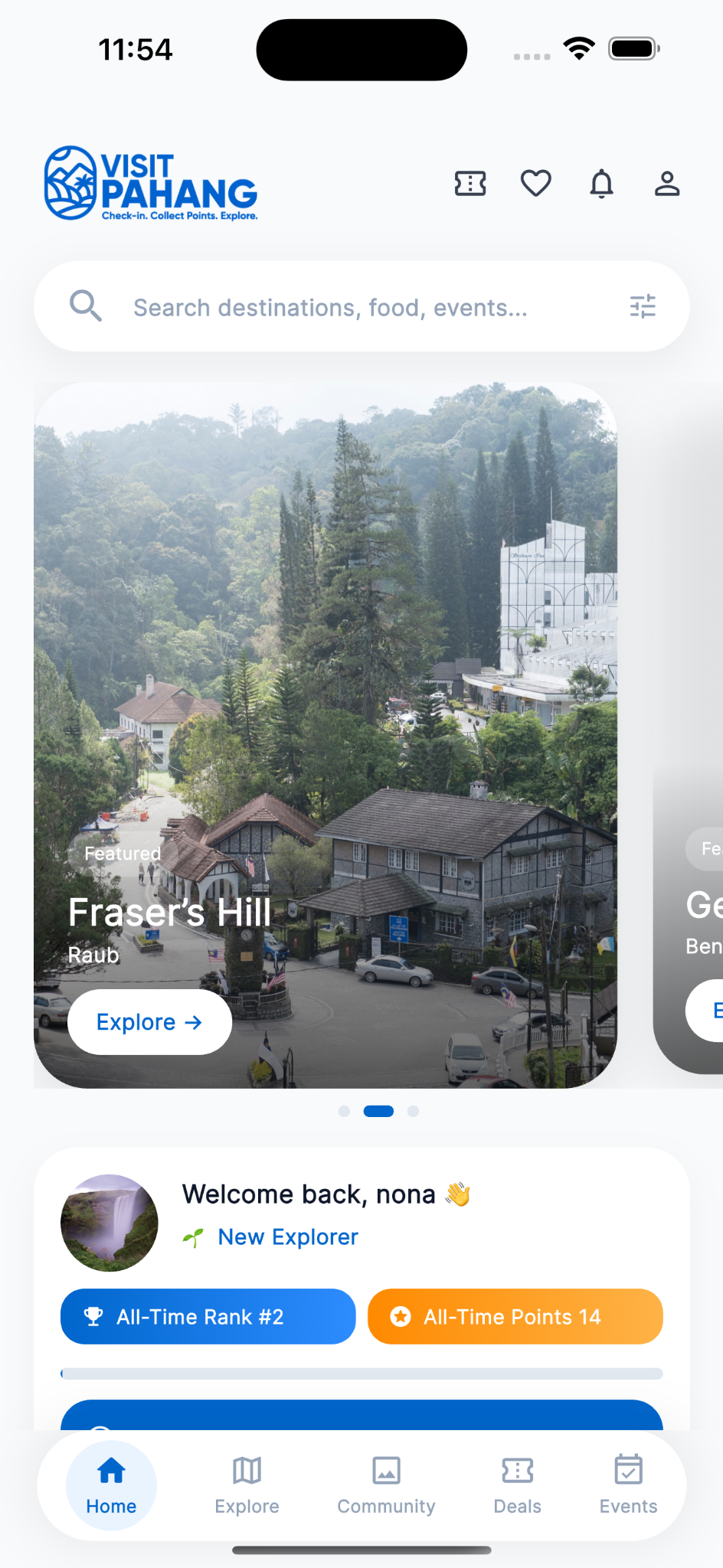 Visit Pahang Home screen